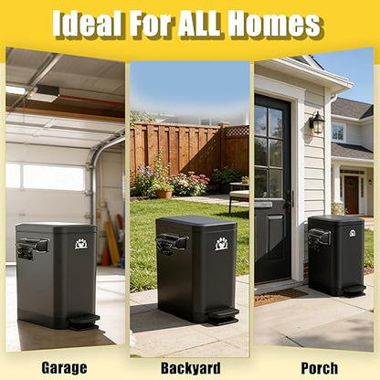 Dog Poop Trash Can Outside, 3Gal Metal Outdoor Trash Can, Outdoor Dog Poop - Image 5