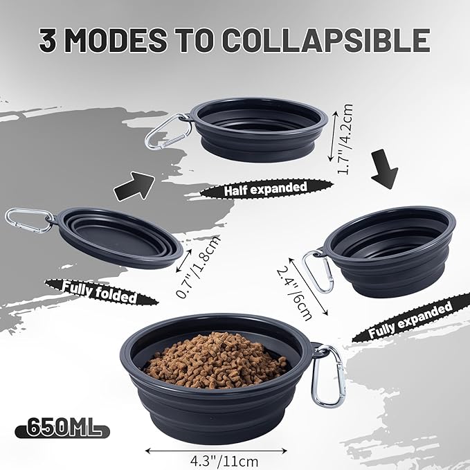 Dog Bowl Pet Collapsible Bowls, 2 Pack Collapsible Dog Water Bowls - Image 3