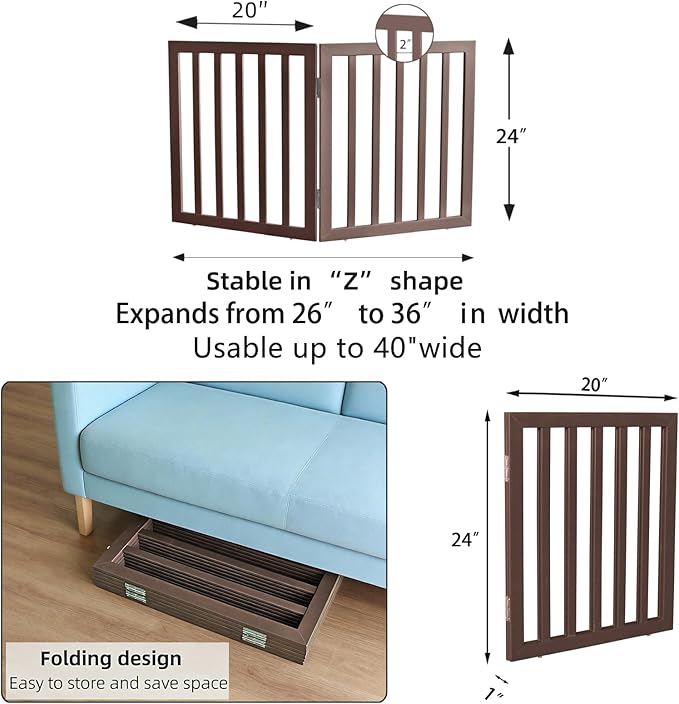 Dog Gate Indoor, Freestanding Dog Fence - Image 7
