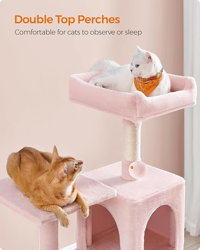 Feandrea Cat Tree, 54.2-Inch Cat Tower, Plush Multi-Level Condo - Image 3