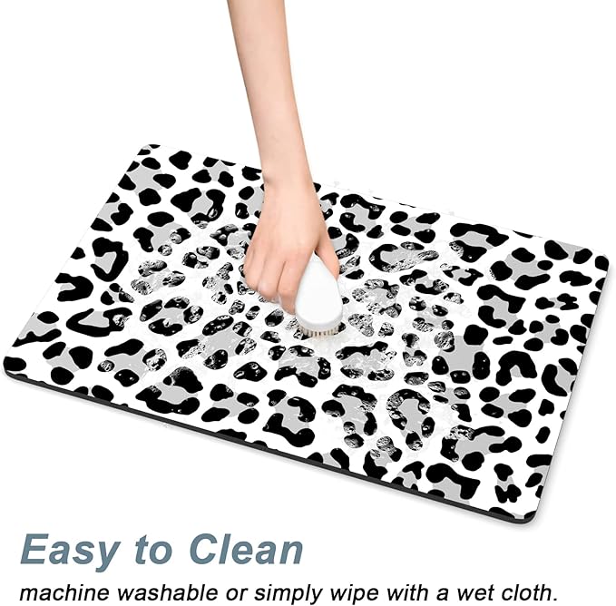 Rnivvi Dog Food Mat, Cute Anti-Slip Rubber Pet Feeding Rug Protect Floors - Image 5