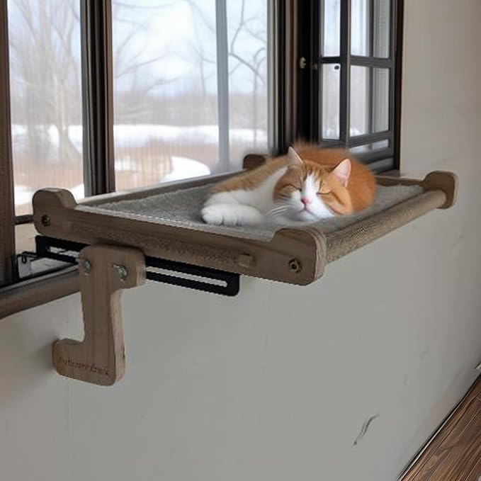 No Suction Cup Cat Window Perch, Adjustable 40lbs Heavy Duty Cat Hammock - Image 7