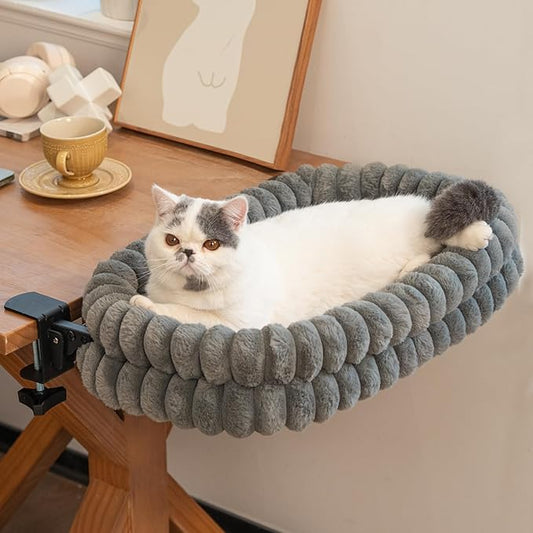 CHEERPALS Cat Desk Bed with Reversible Cushion, 90°Foldable Cat Hammock by CHEERPALS
