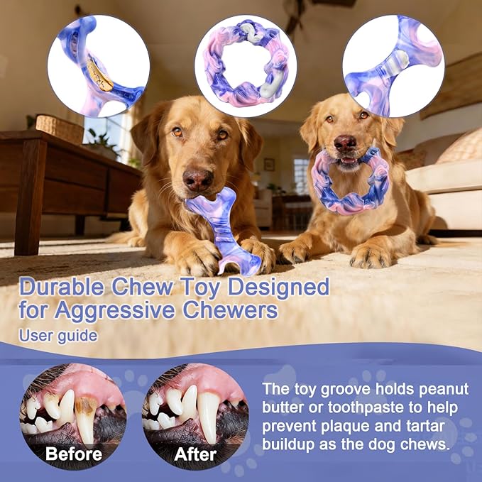 Rensh 3-Pack Tough Dog Chew Toys - Image 3