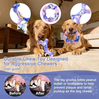 Rensh 3-Pack Tough Dog Chew Toys - Image 3