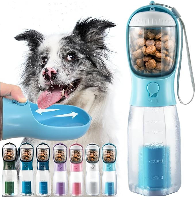 Portable Water Bottle for Dogs, 3 in 1 Pet Travel Bowl Dispenser by MoonyMars