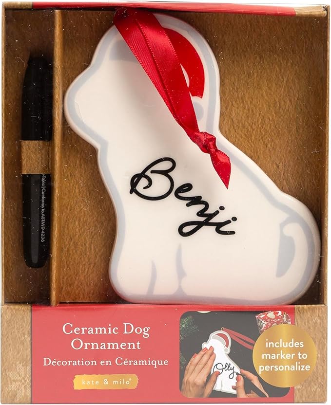 Kate & Milo Ceramic Dog Ornament, Holiday Pet Christmas Tree Ornament, - Image 8