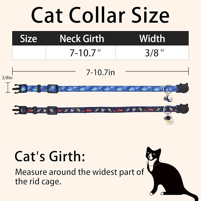 Cat Collar Breakaway, 2 Pack Cotton Kitten Collars - Image 5
