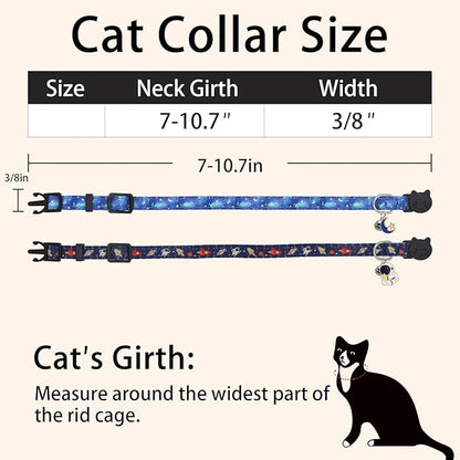 Cat Collar Breakaway, 2 Pack Cotton Kitten Collars - Image 5