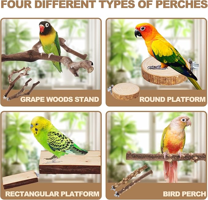LIMIO 6-Piece Bird Perch Set - Image 4