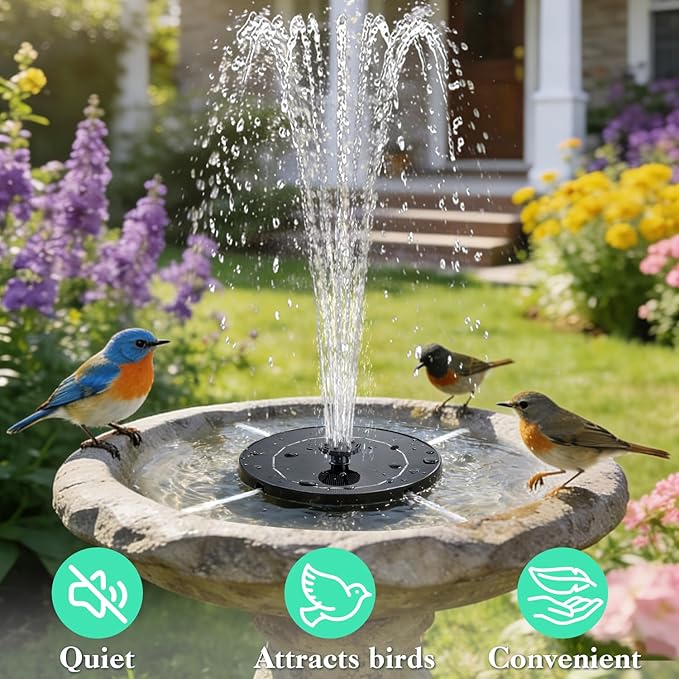DDcafor Solar Fountain for Bird Bath, 3.5W Solar Powered Water Fountain Pump - Image 4