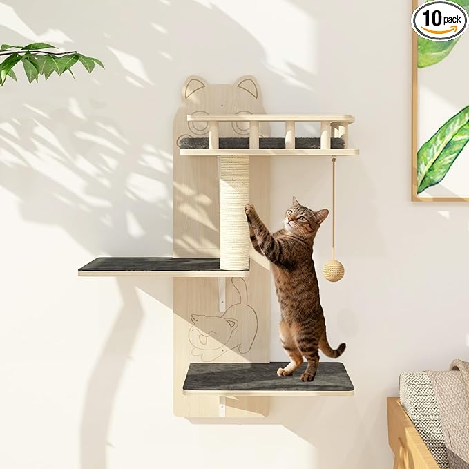 Cat Wall Shelves, 3 Platform Kitten Wall Furniture, DIY by Unknown