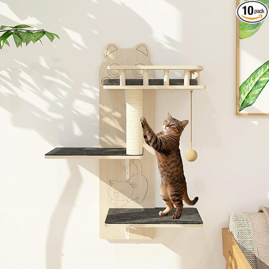 Cat Wall Shelves, 3 Platform Kitten Wall Furniture, DIY by Unknown
