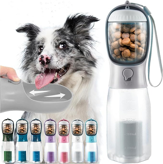 Portable Water Bottle for Dogs, 3 in 1 Pet Travel Bowl Dispenser by MoonyMars