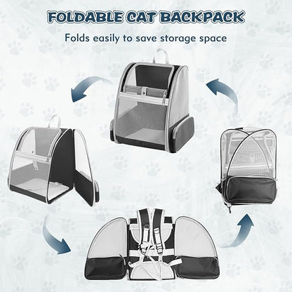 Cat Backpack Carrier, Pet Backpack Carrier Cats and Small Dogs, Collapsible - Image 8