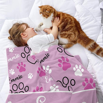 Personalized Dog Blankets with Name, Custom Paw Print Blanket - Image 4