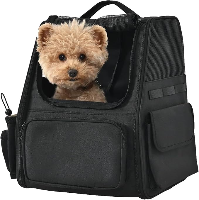 Amazon Basics Pet Backpack for Cats & Small Dogs, Collapsible Travel Carrier by AmazonBasics