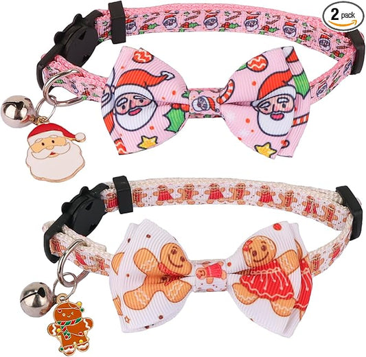 ADOGGYGO Pink Christmas Cat Collar by ADOGGYGO