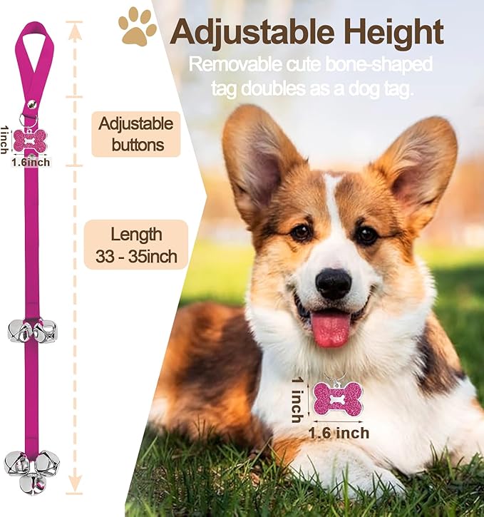 2 Pack Dog Bells, Puppy Potty Training Bell Dog Doorbell Potty Train Dog Bell - Image 2