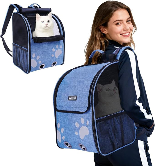 Cat Backpack Carrier, Ventilated Cat Backpack by HOME