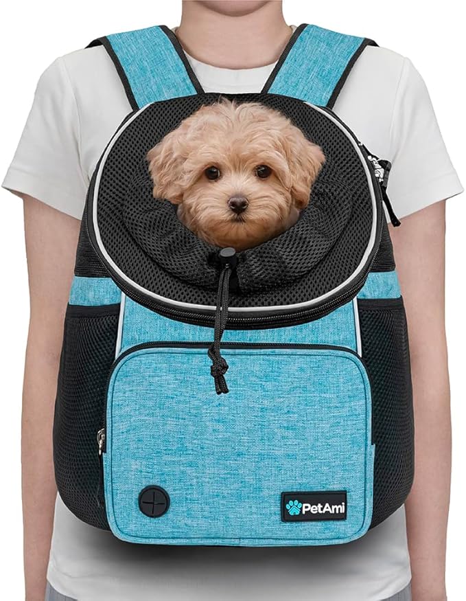 PetAmi Adjustable Cat & Dog Chest Carrier Backpack, Ventilated - Image 2