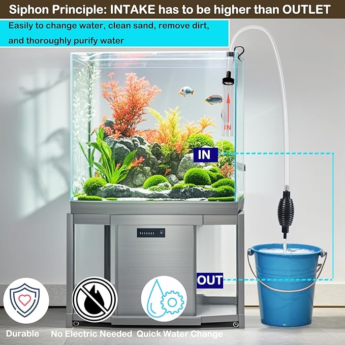 5ft Aquarium Siphon Vacuum Cleaner-Hand Siphon Pump Water Changer - Image 5