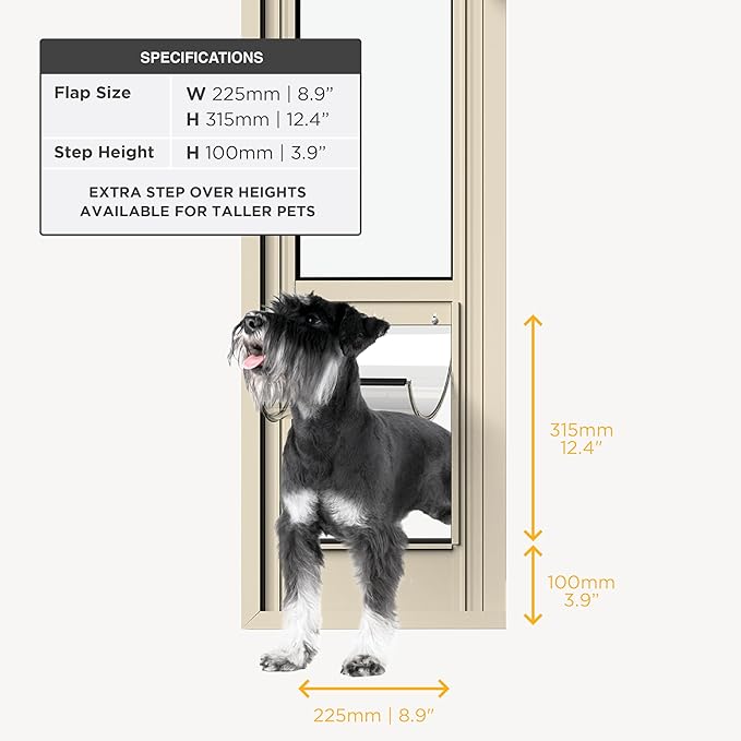 Hakuna Pets Cream Glass Patio Pet Door - Image 2