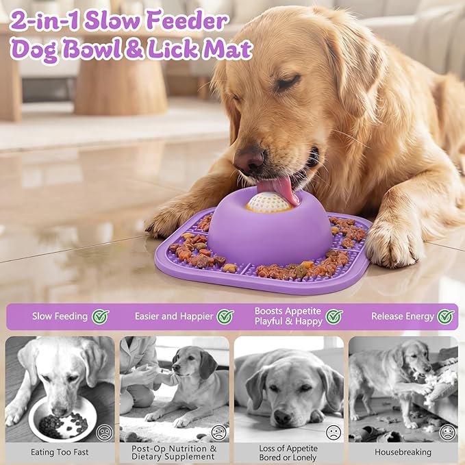 Slow Feeder Dog Bowls & Lick Mat - Image 2