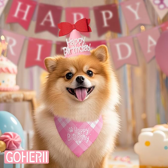 Dog Birthday Party Decoration, Pet Birthday Bandana Set - Image 9