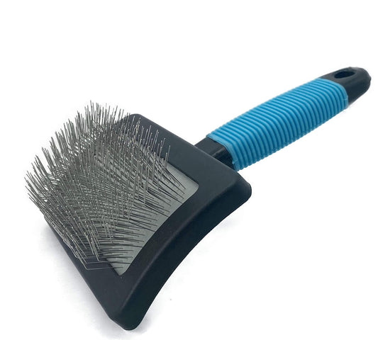 Dog Brush for Long Haired Dogs - Large Firm Slicker Brushes for Poodles, Goldendoodles & Shedding Grooming - Soft Massage Stainless Steel Pins (25mm/1") - Gentle Pet Grooming Wire