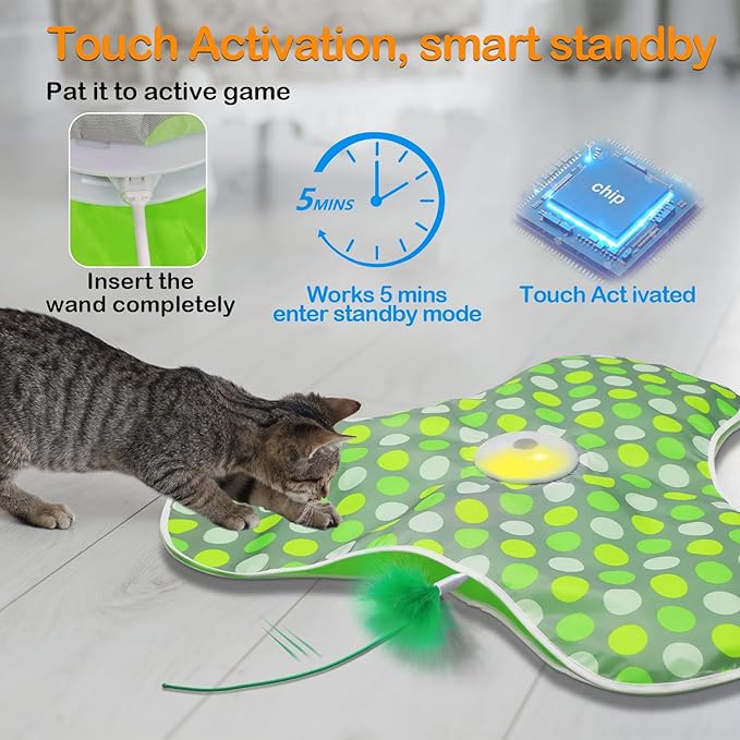 umosis Interactive Cat Toys Rechargeable, Moving Concealed Feathers, Real Mouse - Image 4