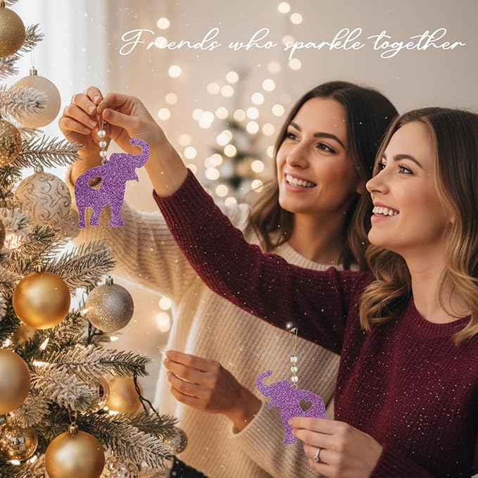 Set 2 Elephant Ornament, Meaningful Christmas Ornaments - Image 3
