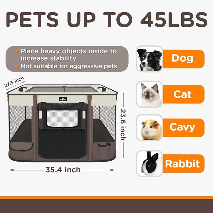 Paw Ballet Foldable Pet Kitten Playpen, Upgrade Waterproof Portable Dog Cat - Image 5