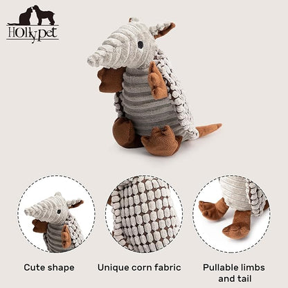 Hollypet Plush Dog Squeaky Toy Stuffed Armadillo Animal Pet Puppy Chew Toys - Image 3