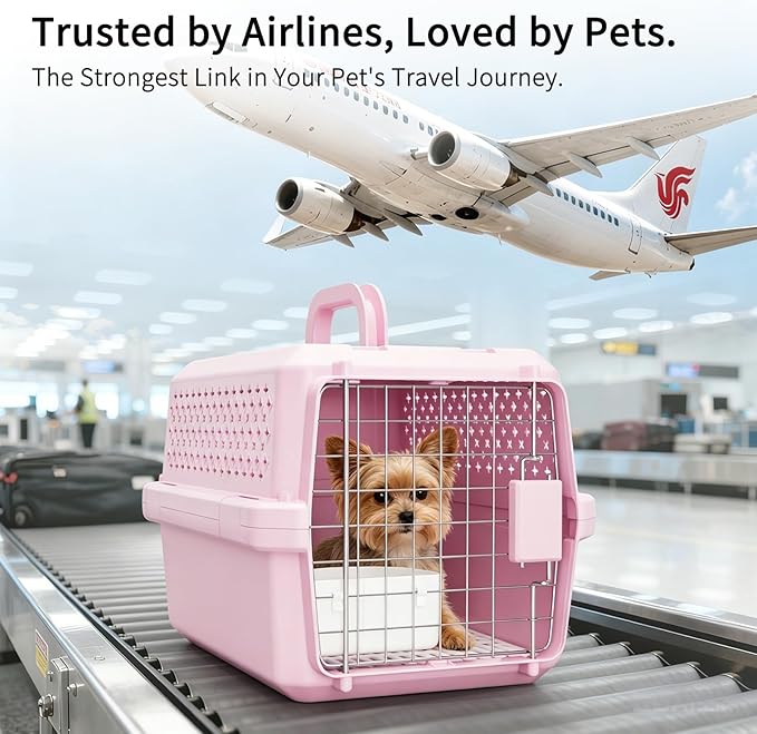 RIZZARI Small Hard Sided Pet Carrier, Ventilated Plastic Travel Crate - Image 3