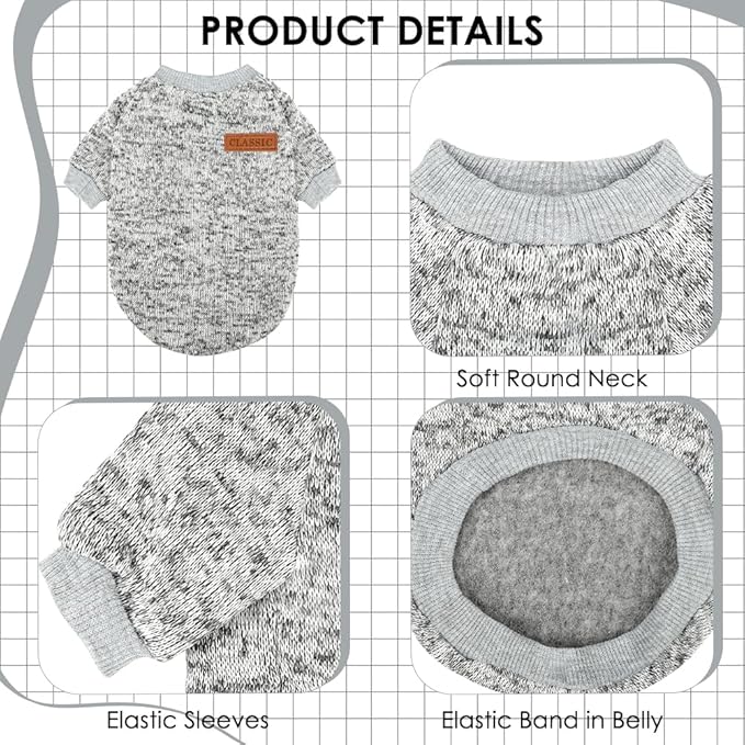 2 Pack Dog Sweaters for Small Dogs Girl Boy Winter Fleece Clothes Warm Soft Dog - Image 3