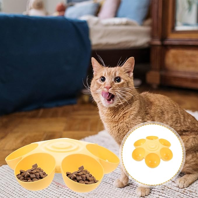 Flower-Shaped Multiple Pet Feeding Bowl, Plastic Dog and Cat Food Dispenser - Image 8