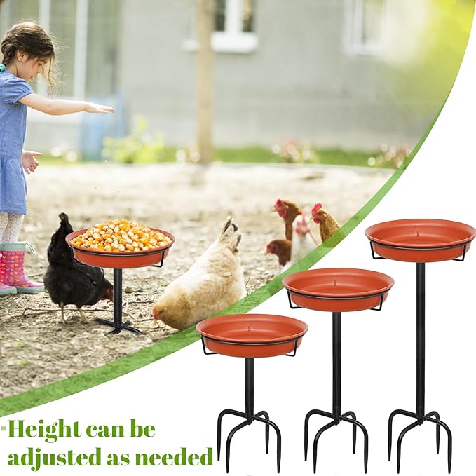 35.5In Freestanding Birdbaths Bowl Outdoor, Standing Garden Bird Bath Bird - Image 6