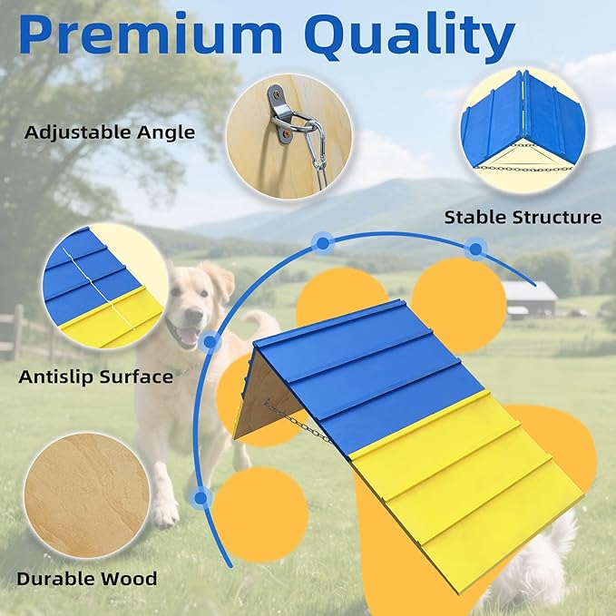 Dog Agility A Frame for Large Dogs, 82” x 23” Dog Agility Course Backyard Set - Image 4