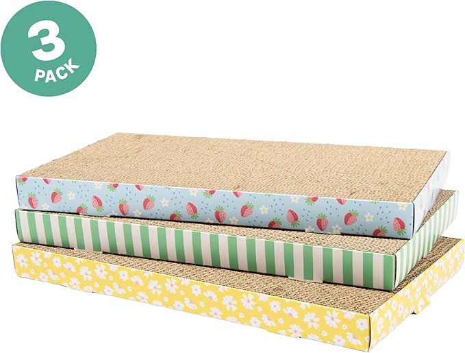Kitty City 3-Pack XL Double Sided Corrugate Cat Scratcher Pads - Image 2