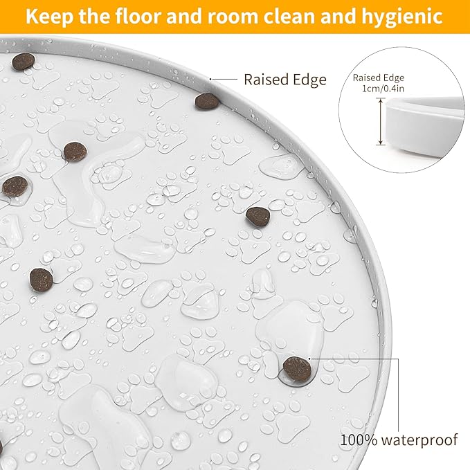 KPWACD Pet Placemat for Dog and Cat, Anti-Slip Waterproof Dogs Feeding Bowl Mat - Image 4