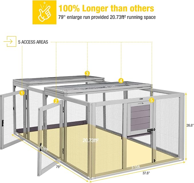 Aivituvin Chicken Coop Run Extension Rabbit Enclosure Outdoor Duck Playpen - Image 2