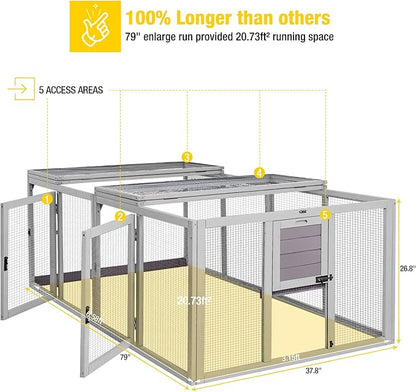 Aivituvin Chicken Coop Run Extension Rabbit Enclosure Outdoor Duck Playpen - Image 2