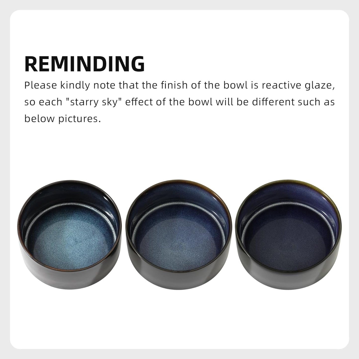 Ceramic 7.3inch Dog Bowl, Food and Water Bowl for Medium Breed Dog, Pet Feeder for Replacement (Single Bowl, Starry Sky)