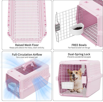 RIZZARI Pets Spree Hard-Sided Pink Pet Carrier, Portable Crate - Image 8