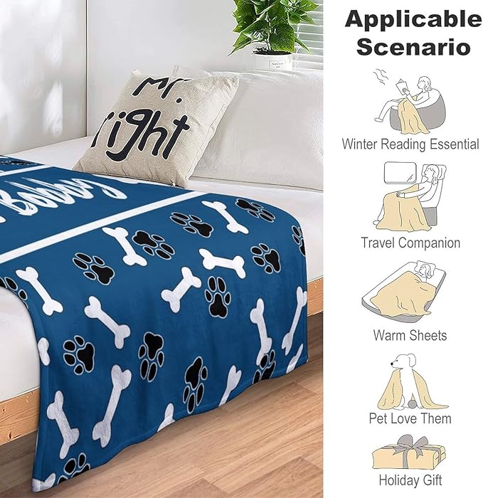 Artsadd Custom Pet Name Blanket, Personalized Dogs Blanket - Image 3