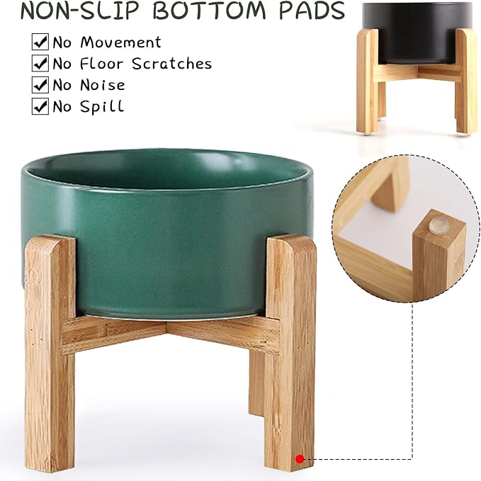 Petygooing Green Elevated/Raised Ceramic Dog Bowl - Image 2