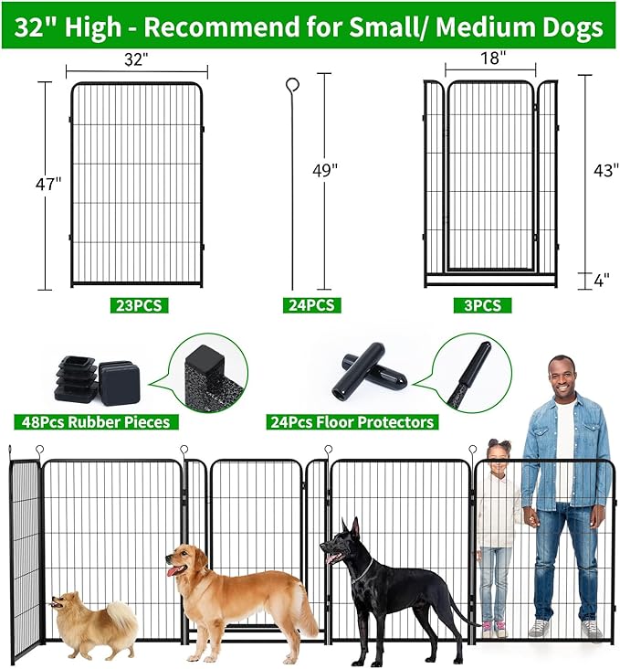 Kfvigoho Dog Playpen Outdoor Extra Wide 24 Piece Panels Heavy Duty Dog Fence - Image 3