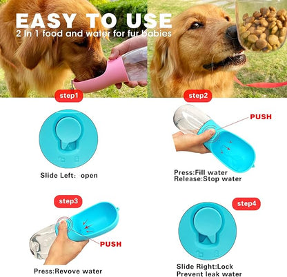 Dog Water Bottle with Food Container, Portable Leak Proof Pet Water Dispenser - Image 5