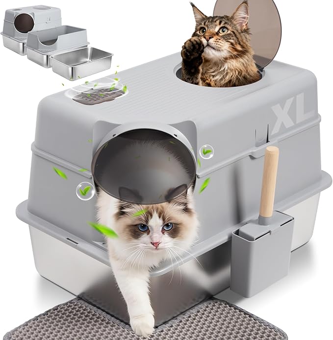 Stainless Steel Litter Box by Nyutu